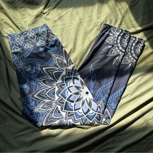 Blue and White Mandala Leggings